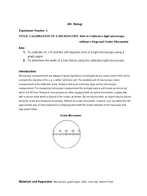 Image result for Microscope Calibration Procedure