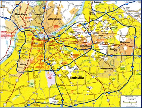 Louisville KY city map. Free printable detailed map of Louisville city ...