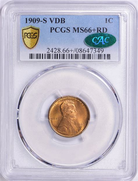 1909-S Lincoln Cent V.D.B. PCGS MS-66+ RD (CAC Green) (Item 1697080 ...