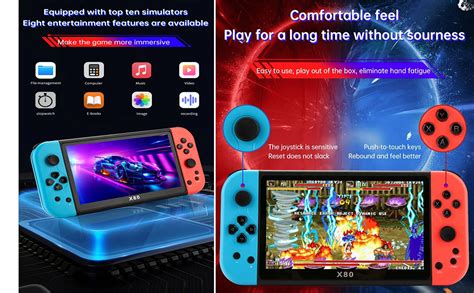 PSS Hand Video Games Console X80 Handheld Game Player 6 Inch Gig Full ...