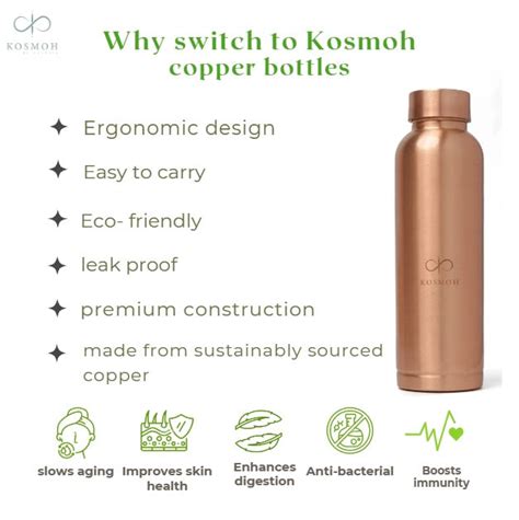 Copper Water Bottle Online | Buy Copper Water Bottle Online – KOSMOH ...