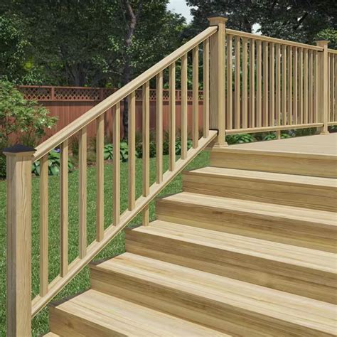 ProWood 6 ft. Moulded Wood Stair Railing Kit with Square Wood Balusters ...