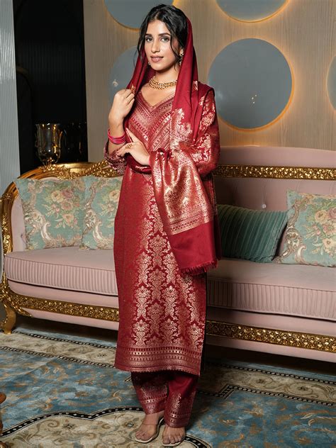 Kidar's Mehroon Acrylic Woolen Kurta Set– Kidar Textile Mills