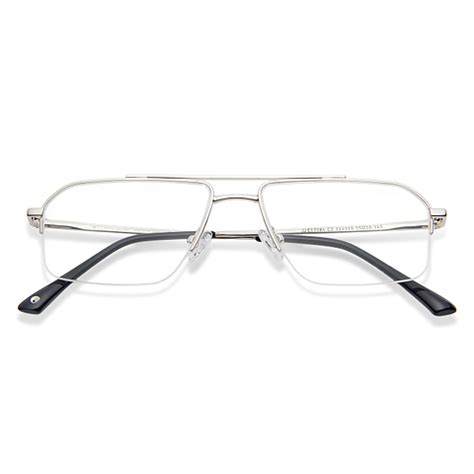 Buy Silver Black Half Rim Rectangle John Jacobs Supreme Steel JJ E13584 ...