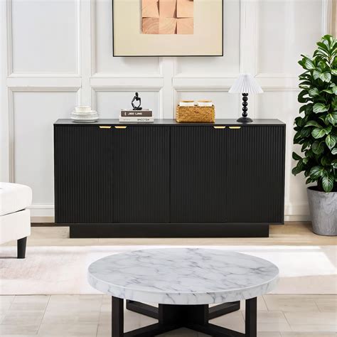 Ebern Designs 63''Large Fluted Sideboard Buffet Cabinet, Modern Buffet ...