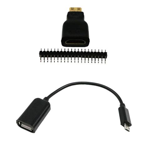 SLB® for Raspberry Pi Zero Kit HDMI Male to Female & Micro USB to USB ...