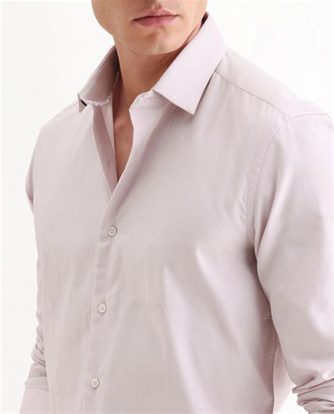 Rare Rabbit Men's Lasko Pastel Pink Cotton Plain Regular Fit Full Slee