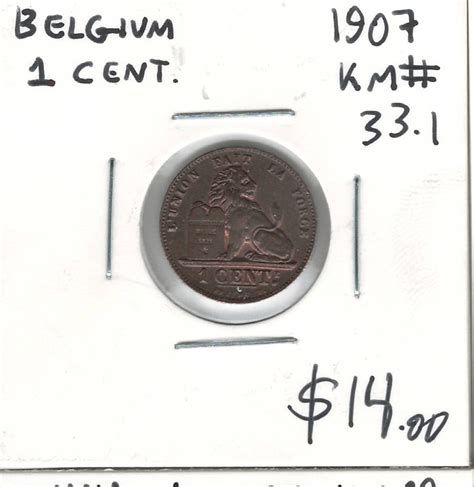 Belgium: 1907 1 Cent - London Coin Centre Inc.