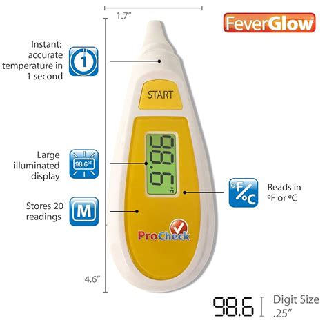 ProCheck Instant Ear Thermometer, Glowing Fever Indicator India | Ubuy
