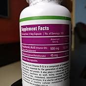 Zenith Nutrition Pantothenic Acid (Vitamin B5) 5000mcg, Energy ...