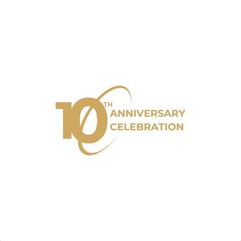10 years anniversary with gold numbers and circles on white background ...