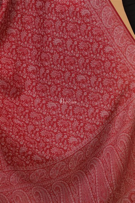 Pashtush womens Fine Wool stole, ethnic weave design, Maroon – Pashtush ...