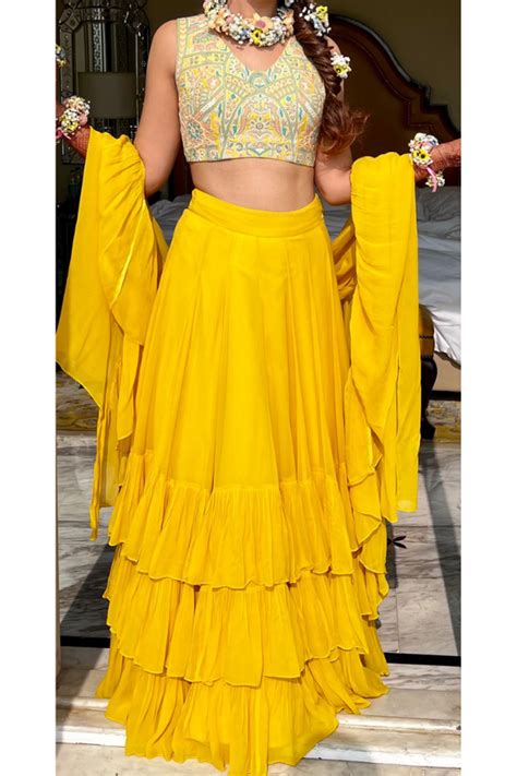 Arpita Mehta Yellow lehenga – Kuro Clothing India