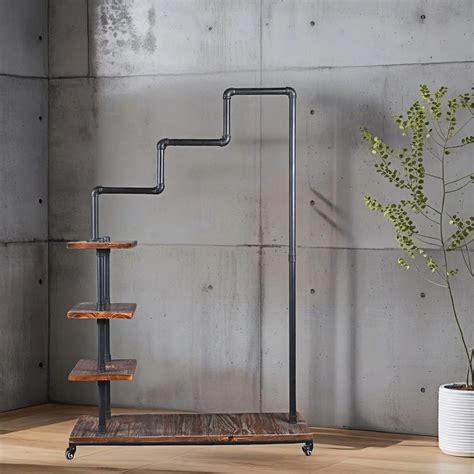 Diwhy Industrial Pipe Clothing Rack 4 Layers Pine India | Ubuy