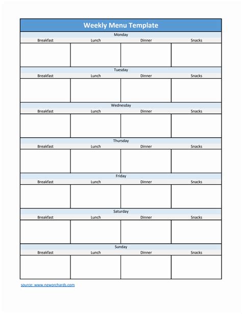 Free Weekly Menu 的图像结果