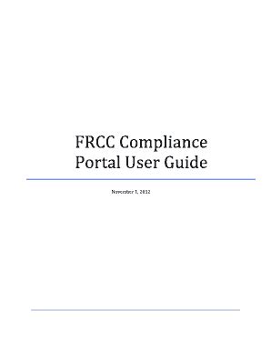 Fillable Online FRCC Compliance Portal User Guide Fax Email Print ...