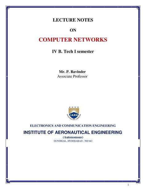 CN Lecture Notes - Bachelors of Computer Applications - Studocu