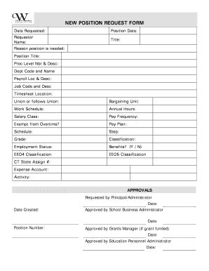New Position Request Form - Fill Out, Sign & Share Online | pdfFiller