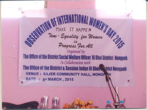 Observation of International Women's Day held at Sajer Community Hall ...