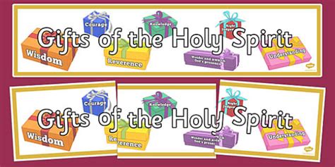 Gifts of the Holy Spirit Display Banner (teacher made)