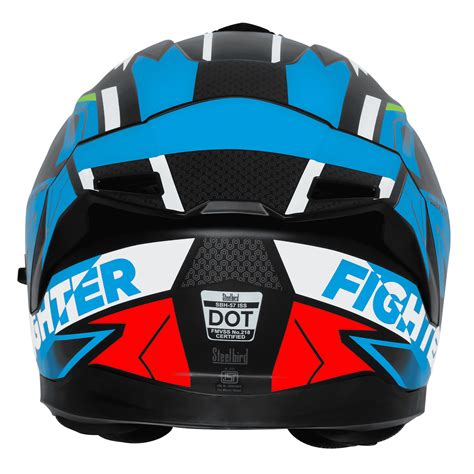 steelbird Sbh 57 Fighter F7 Matt Black Jazz Blue Full Face Helmet ...