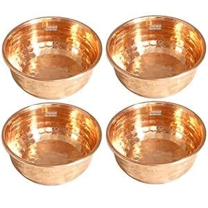 Buy Prisha India Craft Pure Copper Hammered Design Serving Bowl Katori ...