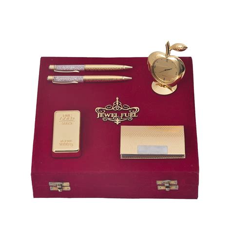 JEWEL FUEL Corporate Diwali Gift Set of 2 Gold Plated Pen, Gold Bar ...