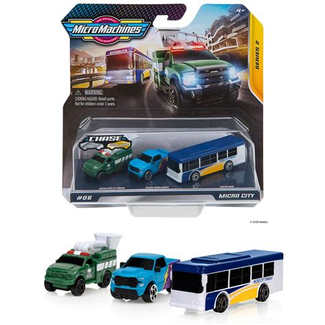 Micro Machines City Starter Pack - Includes 3 Vehicles, Buses and ...