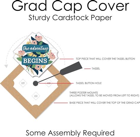 Big Dot of Happiness Floral Grad - Graduation Cap India | Ubuy