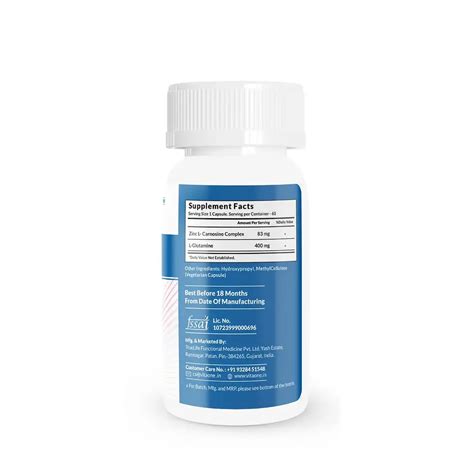 Vitaone Gastro Zinc I Zinc L Carnosine with L Glutamine - 60 tabs ...