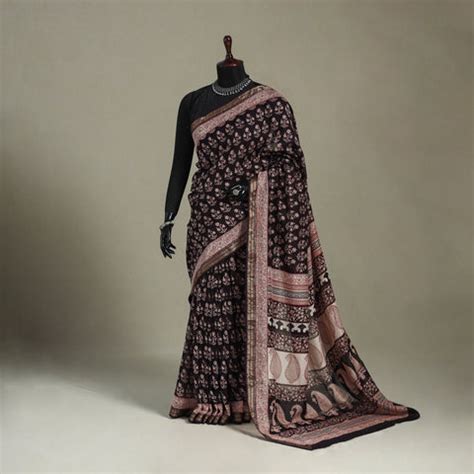 Bagh Print Sarees - Natural Dyed Bagh Printed Saree Online shopping ...