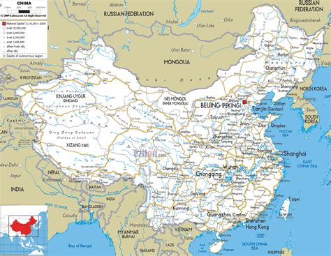 Detailed Map Of China Printable