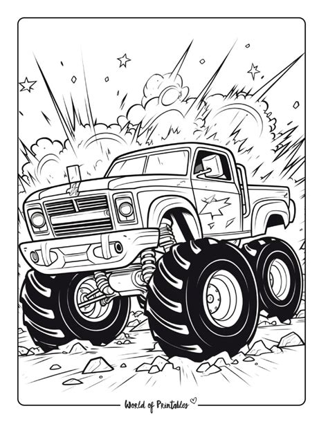 Monster Truck Coloring Pages - World of Printables