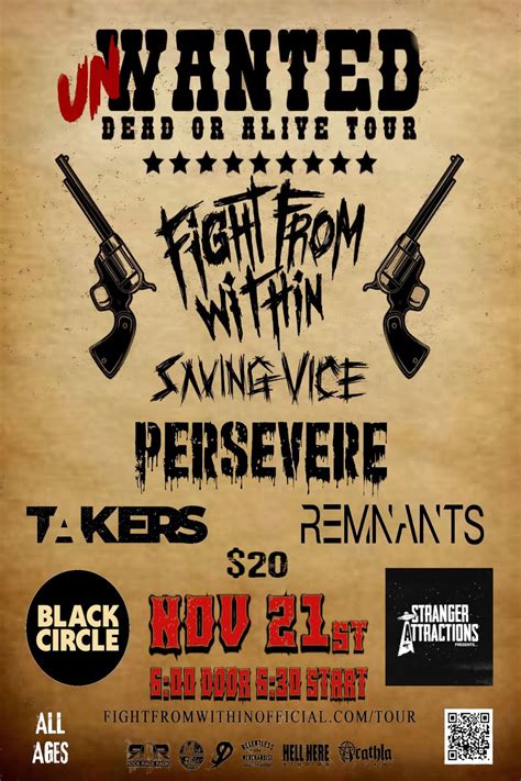 FIGHT FROM WITHIN and SAVING VICE TOUR Come To INDY with PERSEVERE ...
