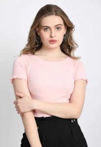 Purser Casual Solid Women Pink Top - Buy Purser Casual Solid Women Pink ...