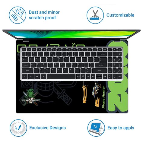 Bold Anime Pirate Hunter Green Vibes Laptop Skin | Ultra HD ...