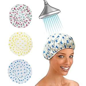 Buy " Aptitude® Reusable Fancy Vinyl Shower Caps, Waterproof EVA ...