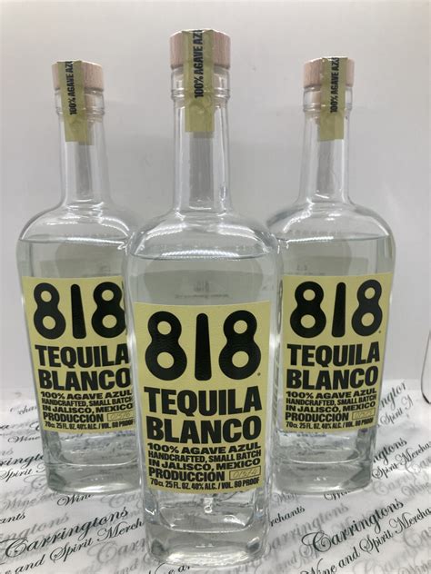 818 Tequila Small Batch Blanco 40%vol 70cl — Carringtons Fine Wines