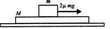 A plate of mass M is placed on a horizontal frictionless surface (see ...