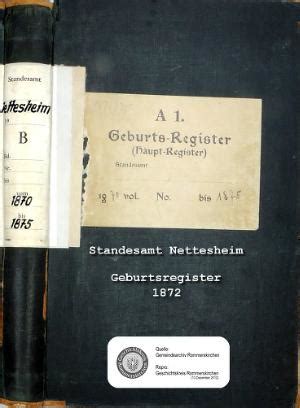 Standesamt Nettesheim, Geburtsregister 1872 – GenWiki