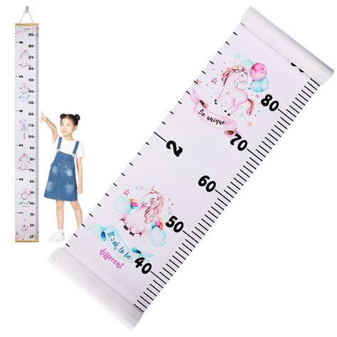 Buy Accmor Kids Growth Chart, Unicorn Kids Height Wall Chart Hanging ...