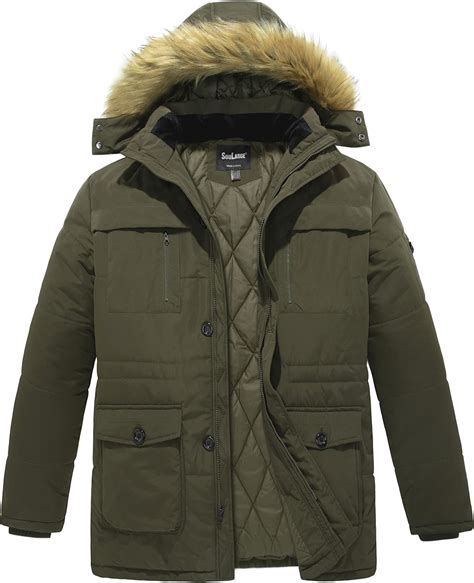 Soularge Men's Big and Tall Winter Warm Heavy Hooded Parka Jacket at ...