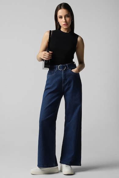 Buy Women Navy Dark Wash Regular Fit Jeans Online - 39668415 | Van Heusen