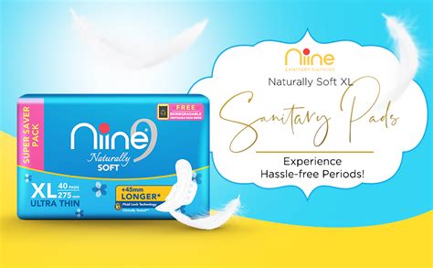 Buy Niine Naturally Soft Ultra Thin XL Sanitary Pads for Women| 40 Pads ...