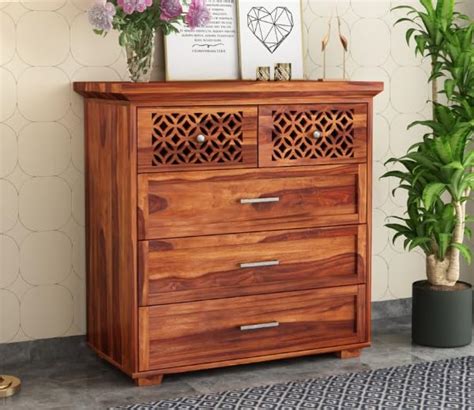 Varsha Furniture Solid Sheesham Wood Wooden Chest of Drawers|Cabinet ...