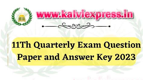 11Th Quarterly Question Paper 2023 Answer Key