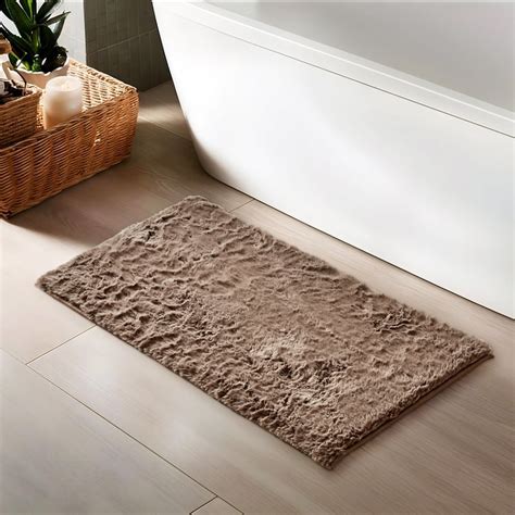 Buy Fiesta Ruffle Memory Foam Fur Anti-Slip Bath Mat - 75x45cm from ...