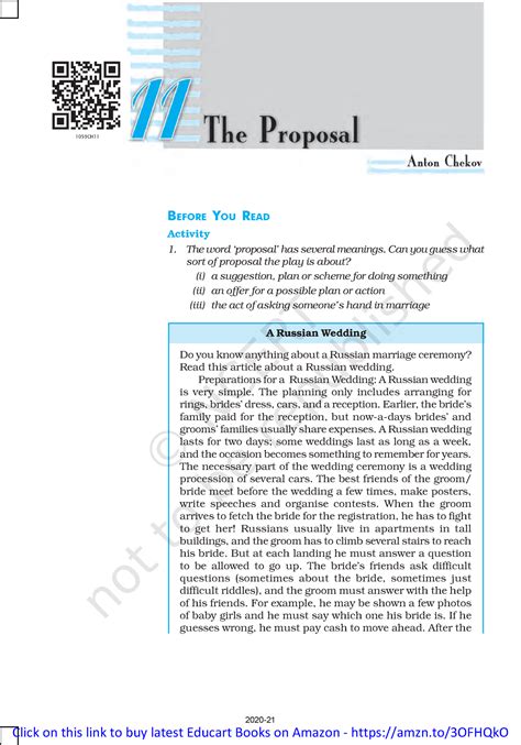 Ch 11- The Proposal - notes - BEFORE YOU READ Activity 1. The word ...