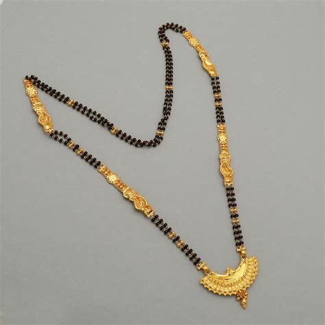 22k Gold Mangalsutra Necklace: South Indian Black Beads Jewelry ...