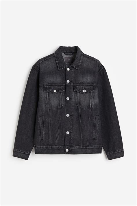 Relaxed Fit Denim jacket - Dark denim grey - Men | H&M IN